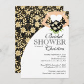 Invitation Fête de l'mariée de la belle mariée de la florale  (Devant / Derrière)