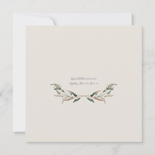 Invitation Fête de l'mariée de la couronne d'olives à l'anémo (Dos)