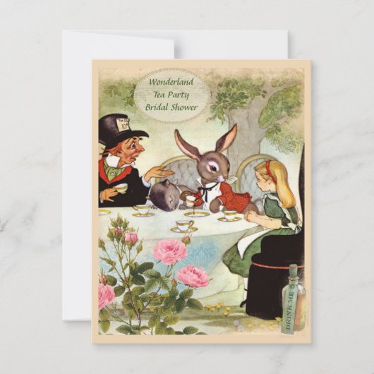 Invitation Fête de l'mariée de la Fête du Thé de Mad Hatter (Devant)