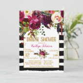 Invitation Fête de l'mariée de la flèche florale de Boho Fall (Debout devant)