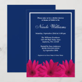 Invitation Fête de l'mariée de la frontière bleue de la marin (Devant / Derrière)