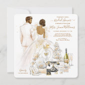 Invitation Fête de l'mariée de la mariée de la peau noire Bru (Devant)