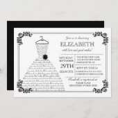 Invitation Fête de l'mariée de la robe Mariage de mariée mode (Devant / Derrière)