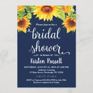 Invitation Fête de l'mariée de la Sunflower Navy