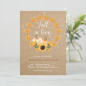 Invitation Fête de l'mariée de l'amour de l'automne Wreath d' (Debout devant)