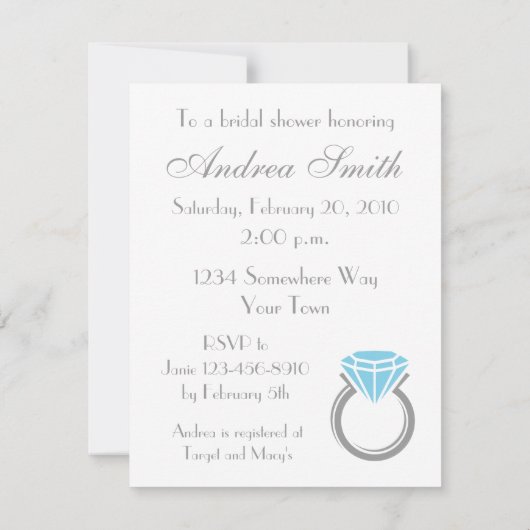 Invitation Fête de l'mariée de l'Anneau (Dos)