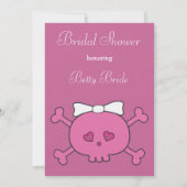 Invitation Fête de l'mariée de linge de lit en rose de mariée (Dos)