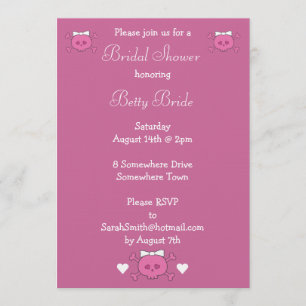 Invitation Fête de l'mariée de linge de lit en rose de mariée