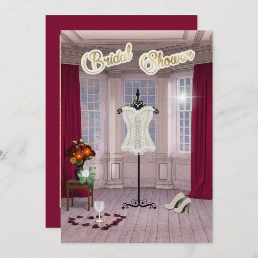 Invitation Fête de l'mariée de lingerie (Devant / Derrière)