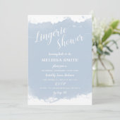 Invitation Fête de l'mariée de lingerie, couleur bleu pâle (Debout devant)