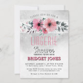 Invitation Fête de l'mariée de lingerie Dentelle florale coul (Devant)