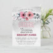 Invitation Fête de l'mariée de lingerie Dentelle florale coul (Debout devant)