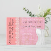 Invitation Fête de l'mariée de lingerie en dentelle blanche (Debout devant)