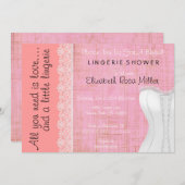 Invitation Fête de l'mariée de lingerie en dentelle blanche (Devant / Derrière)