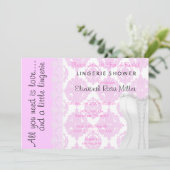 Invitation Fête de l'mariée de lingerie en dentelle blanche (Debout devant)