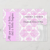 Invitation Fête de l'mariée de lingerie en dentelle blanche (Devant / Derrière)