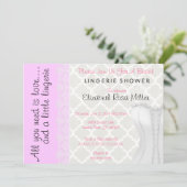 Invitation Fête de l'mariée de lingerie en dentelle blanche (Debout devant)