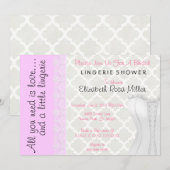 Invitation Fête de l'mariée de lingerie en dentelle blanche (Devant / Derrière)