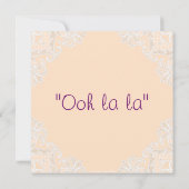 Invitation Fête de l'mariée de lingerie en dentelle blanche e (Dos)