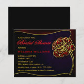 Invitation Fête de l'mariée de l'Rose de l'or rouge en verre  (Devant / Derrière)