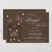 Invitation Fête de l'mariée de lucioles et de mason Jar - Bro (Devant / Derrière)