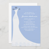 Invitation Fête de l'mariée de Mariage bleu clair (Devant / Derrière)