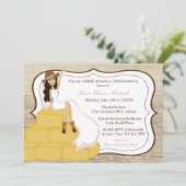 Invitation Fête de l'mariée de mariée de campagne Chic Pink (Debout devant)