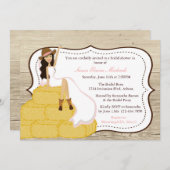 Invitation Fête de l'mariée de mariée de campagne Chic Pink (Devant / Derrière)