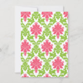 Invitation Fête de l'mariée de mariée moderne rose Damask (Dos)