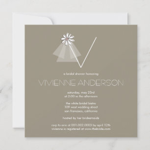 Invitation Fête de l'mariée de monogramme de la mariée à la l