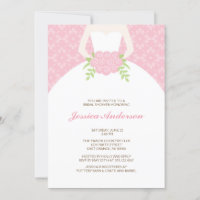 Fête de l'mariée de motif de Damas rose