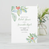 Invitation Fête de l'mariée de Noël de la verdure (Debout devant)