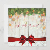 Invitation Fête de l'mariée de Noël Gold Deco & Ribbon (Dos)