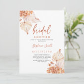 Invitation Fête de l'mariée de palmiers séchés en terre cuite (Debout devant)