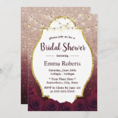 Invitation Fête de l'mariée de Parties scintillant Gold Ombre (Devant / Derrière)
