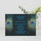 Invitation Fête de l'mariée de Peacock foncé (Debout devant)