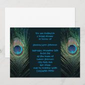 Invitation Fête de l'mariée de Peacock foncé (Devant / Derrière)
