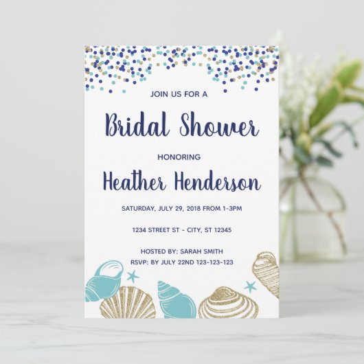 Invitation Fête de l'mariée de plage (Debout devant)