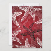Invitation Fête de l'mariée de plage Rouge Starfish (Devant)