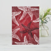 Invitation Fête de l'mariée de plage Rouge Starfish (Debout devant)