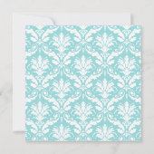 Invitation Fête de l'mariée de Spa de modèle de Damas bleu (Dos)