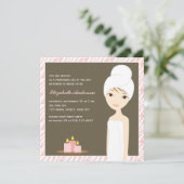 Invitation Fête de l'mariée de Spa de motif Zebra rose (Debout devant)