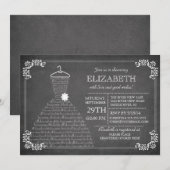 Invitation Fête de l'mariée de tenue vestimentaire moderne en (Devant / Derrière)