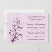 Invitation Fête de l'mariée de tourbillons floraux mauves et  (Dos)