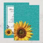 Invitation Fête de l'mariée de tournesol d'été (Devant / Derrière)