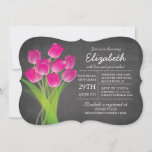 Invitation Fête de l'mariée de tulipe rose Chalkboard moderne<br><div class="desc">Invitation moderne Chalkboard Pink Tulip Bridal Shower avec un arrière - plan populaire avec un joli bouquet de belles tulipes roses.  Une invitation à la douche nuptiale contemporaine pour une douche nuptiale printanière ou estivale.</div>