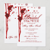 Invitation Fête de l'mariée de Vampire Halloween Rouge faux s (Devant / Derrière)