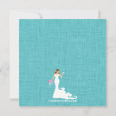 Invitation Fête de l'mariée de vin Turquoise Blue Bride (Dos)