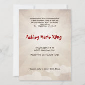 Invitation Fête de l'mariée DE VOL AMOUR (Dos)