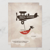 Invitation Fête de l'mariée DE VOL AMOUR (Devant / Derrière)